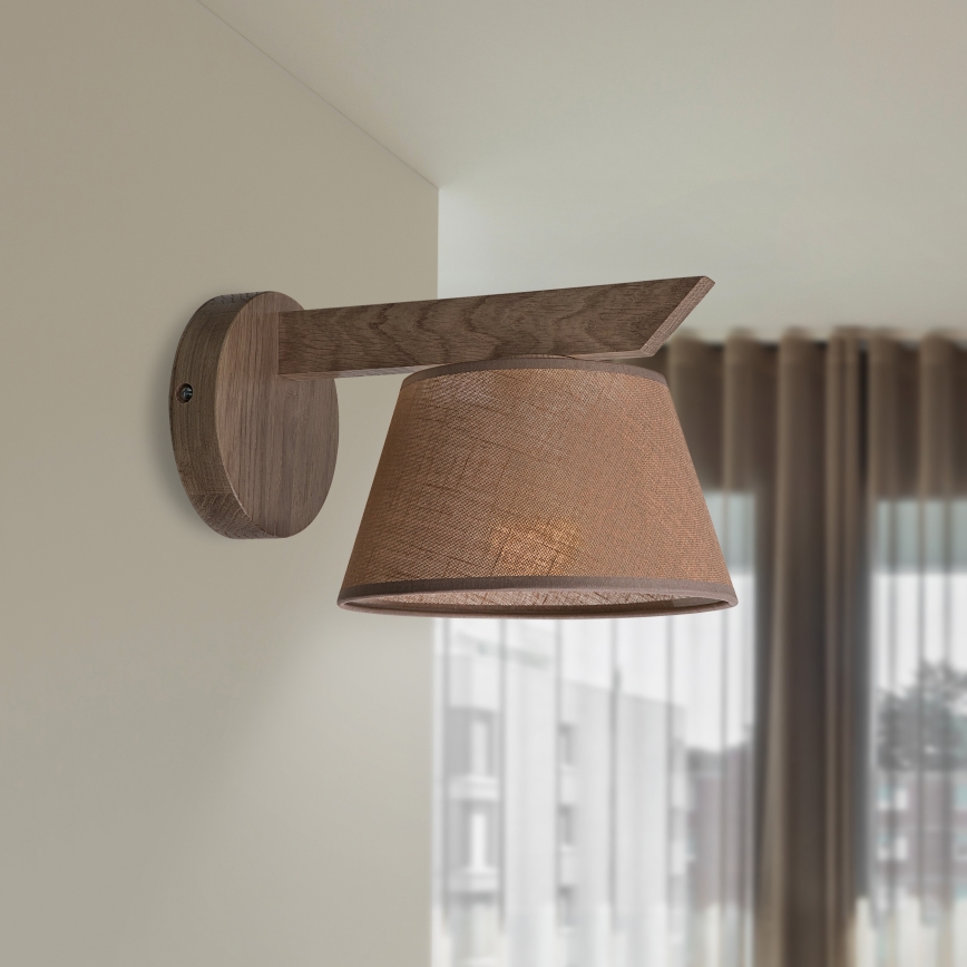 Brilagi - Φωτιστικό τοίχου ANTHONY 1xE14/40W/230V δρυς/καφέ