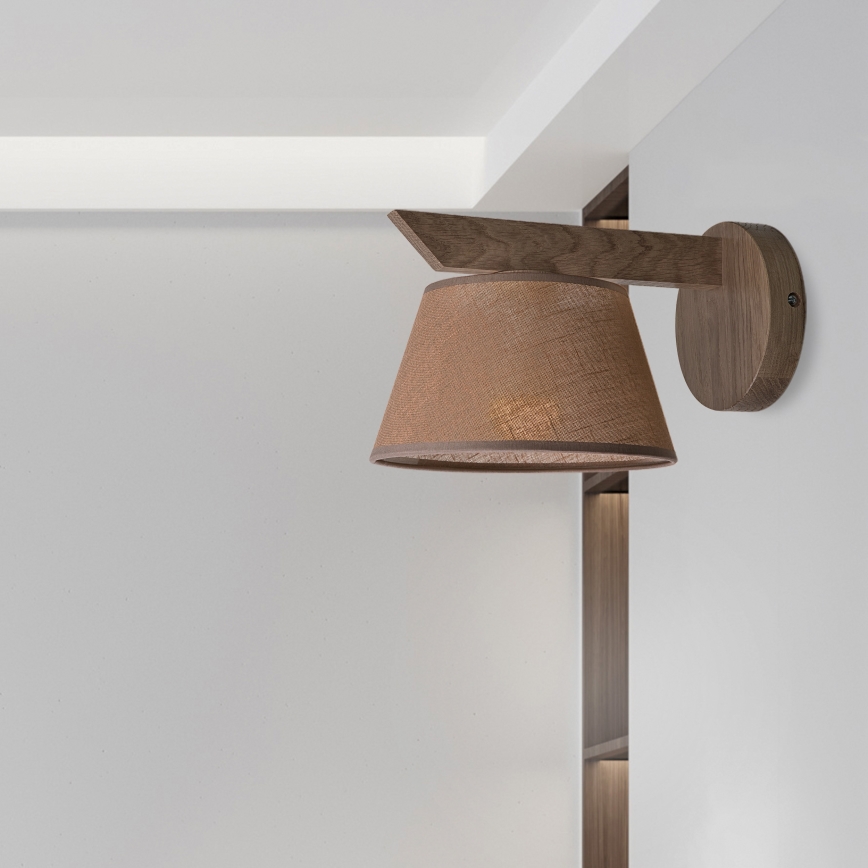 Brilagi - Φωτιστικό τοίχου ANTHONY 1xE14/40W/230V δρυς/καφέ