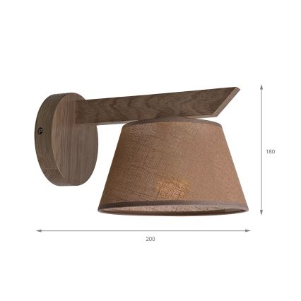 Brilagi - Φωτιστικό τοίχου ANTHONY 1xE14/40W/230V δρυς/καφέ