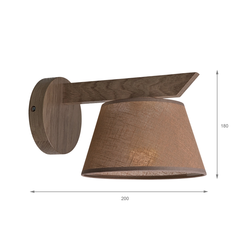 Brilagi - Φωτιστικό τοίχου ANTHONY 1xE14/40W/230V δρυς/καφέ