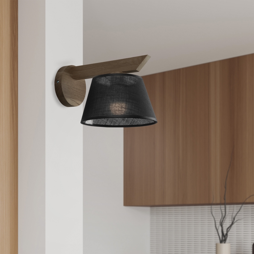 Brilagi - Φωτιστικό τοίχου ANTHONY 1xE14/40W/230V δρυς/μαύρο