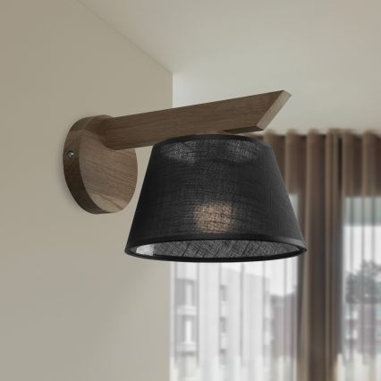 Brilagi - Φωτιστικό τοίχου ANTHONY 1xE14/40W/230V δρυς/μαύρο