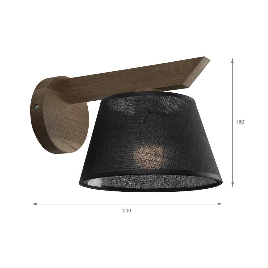 Brilagi - Φωτιστικό τοίχου ANTHONY 1xE14/40W/230V δρυς/μαύρο
