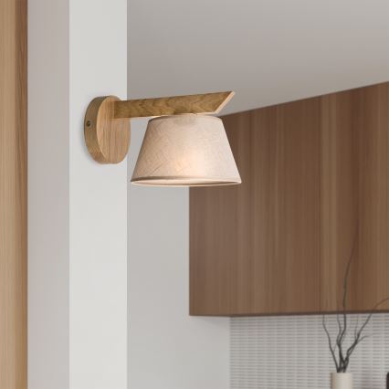 Brilagi - Φωτιστικό τοίχου ANTHONY 1xE14/40W/230V δρυς/μπεζ
