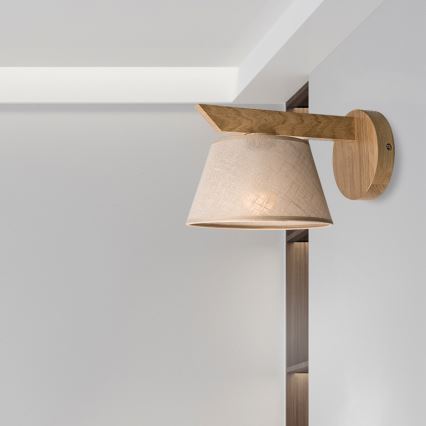 Brilagi - Φωτιστικό τοίχου ANTHONY 1xE14/40W/230V δρυς/μπεζ