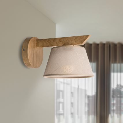 Brilagi - Φωτιστικό τοίχου ANTHONY 1xE14/40W/230V δρυς/μπεζ