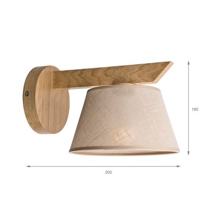 Brilagi - Φωτιστικό τοίχου ANTHONY 1xE14/40W/230V δρυς/μπεζ