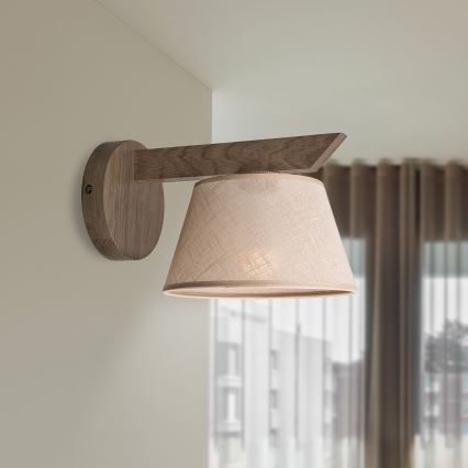 Brilagi - Φωτιστικό τοίχου ANTHONY 1xE14/40W/230V δρυς/μπεζ