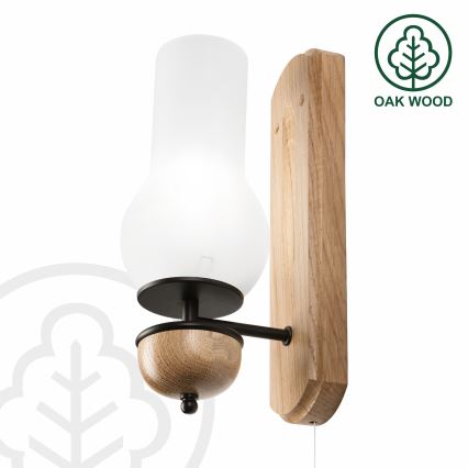 Brilagi - Φωτιστικό τοίχου COTTAGE 1xE14/40W/230V δρυς/λευκό