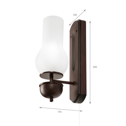 Brilagi - Φωτιστικό τοίχου COTTAGE 1xE14/40W/230V οξιά/λευκό