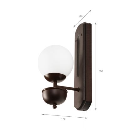 Brilagi - Φωτιστικό τοίχου COTTAGE 1xG9/40W/230V οξιά/λευκό