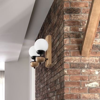 Brilagi - Φωτιστικό τοίχου COTTAGE 2xG9/40W/230V δρυς/λευκό