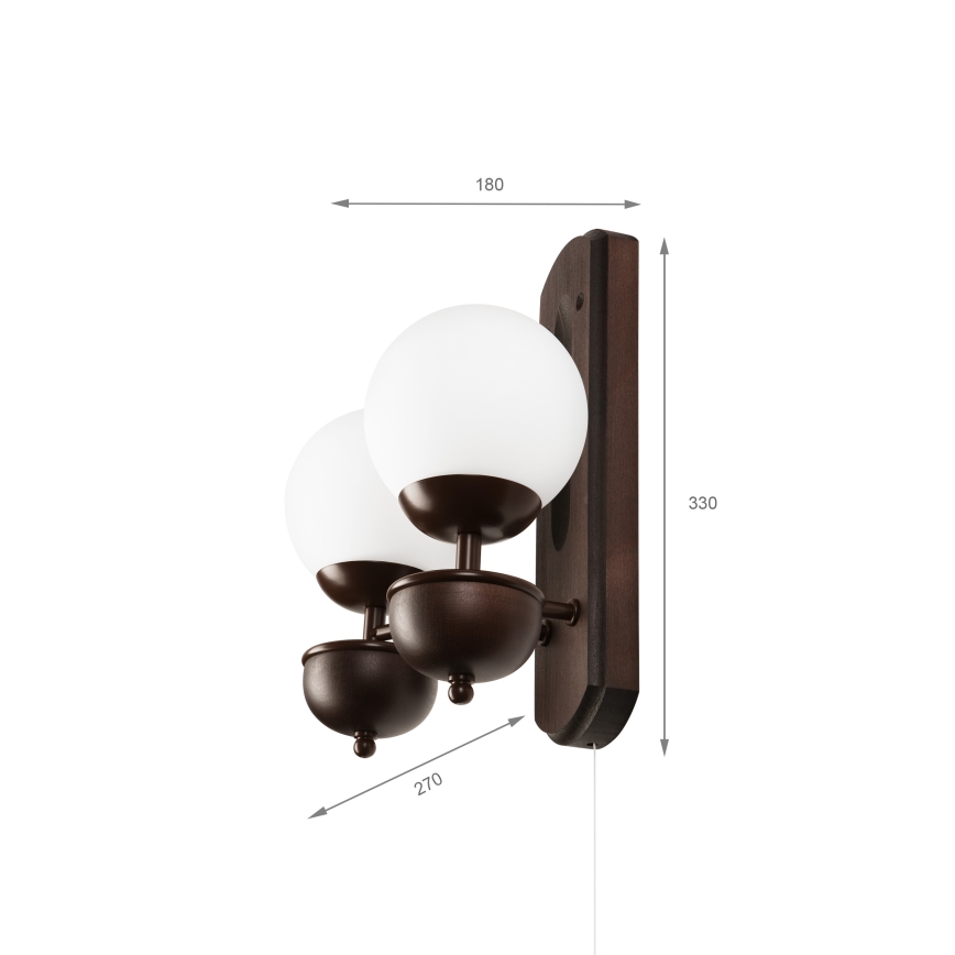 Brilagi - Φωτιστικό τοίχου COTTAGE 2xG9/40W/230V οξιά/λευκό