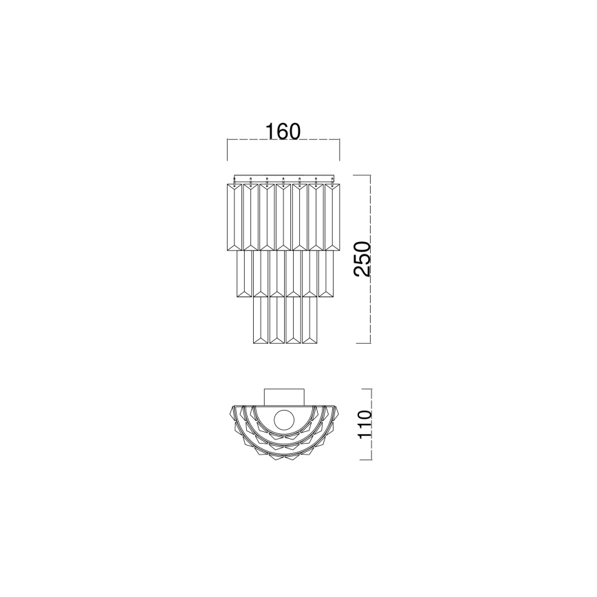 Brilagi - Φωτιστικό τοίχου CRYSTAL 1xE14/60W/230V γυαλιστερό χρώμιο