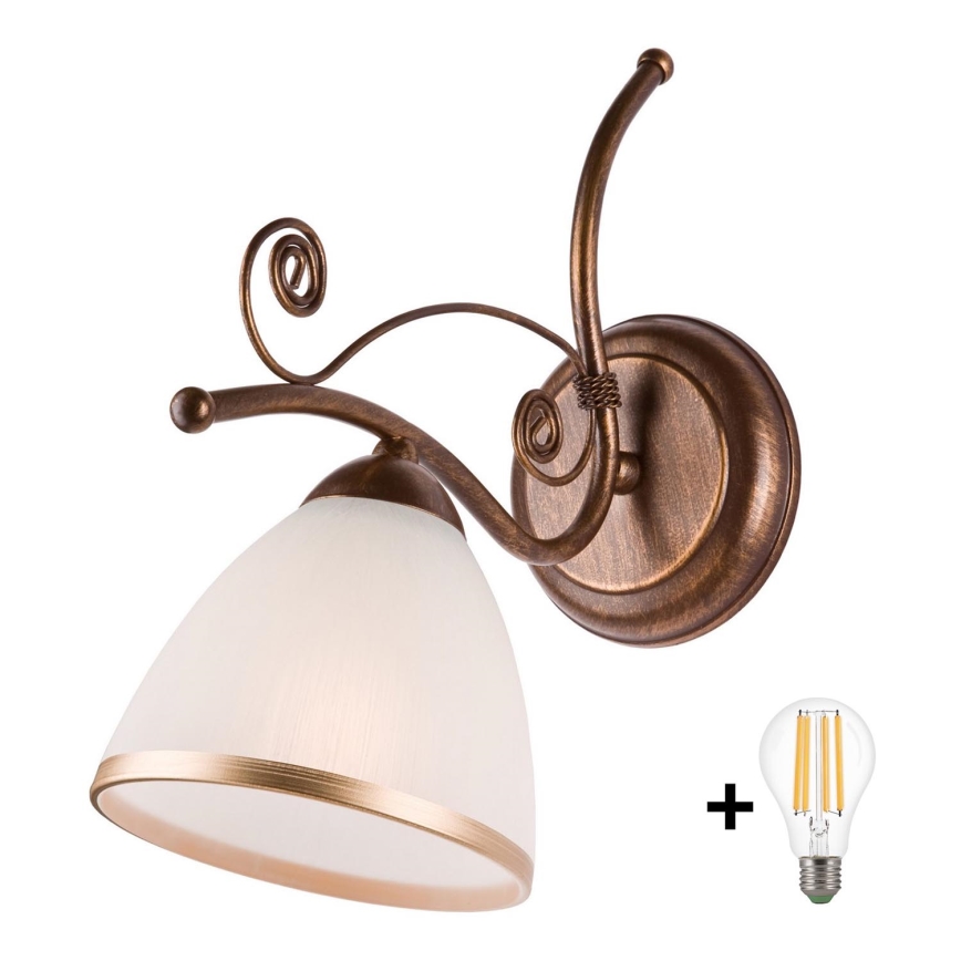 Brilagi - Φωτιστικό τοίχου LED ANTICO 1xE27/60W/230V μπρονζέ πατίνα