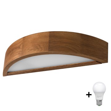 Brilagi - Φωτιστικό τοίχου LED CARVALHO 1xE27/60W/230V δρυς κερασιά
