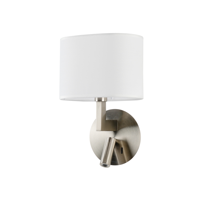 Brilagi - Φωτιστικό τοίχου LED DAYA 1xE14/40W/230V + LED/3W λευκό/ματ χρώμιο