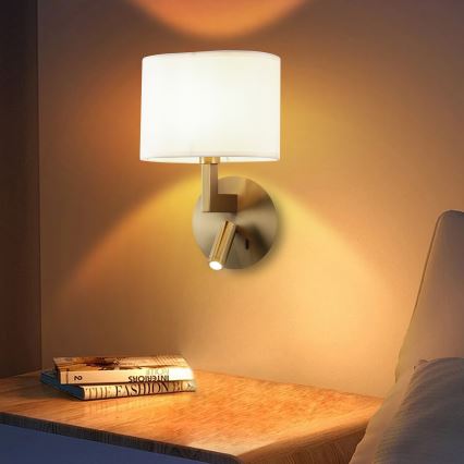 Brilagi - Φωτιστικό τοίχου LED DAYA 1xE14/40W/230V + LED/3W λευκό/ματ χρώμιο
