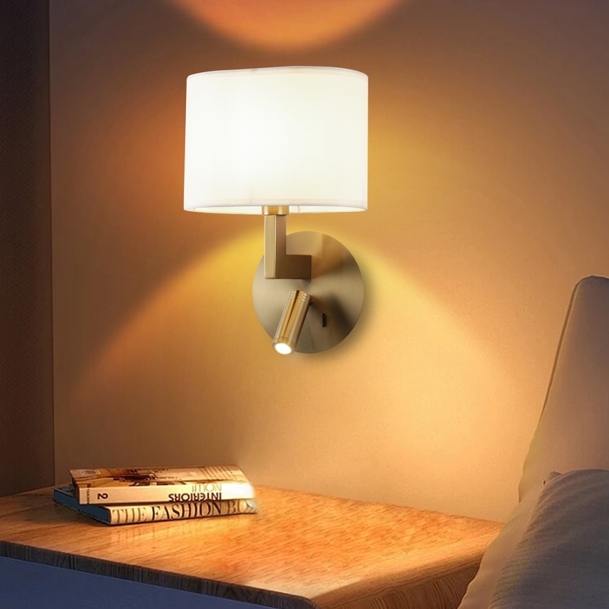 Brilagi - Φωτιστικό τοίχου LED DAYA 1xE14/40W/230V + LED/3W λευκό/ματ χρώμιο