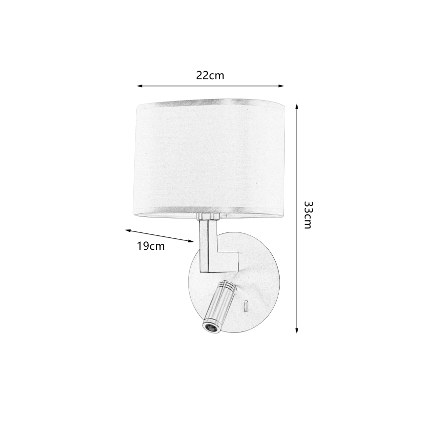Brilagi - Φωτιστικό τοίχου LED DAYA 1xE14/40W/230V + LED/3W λευκό/ματ χρώμιο