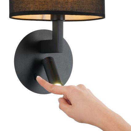 Brilagi - Φωτιστικό τοίχου LED DAYA 1xE14/40W/230V + LED/3W μαύρο