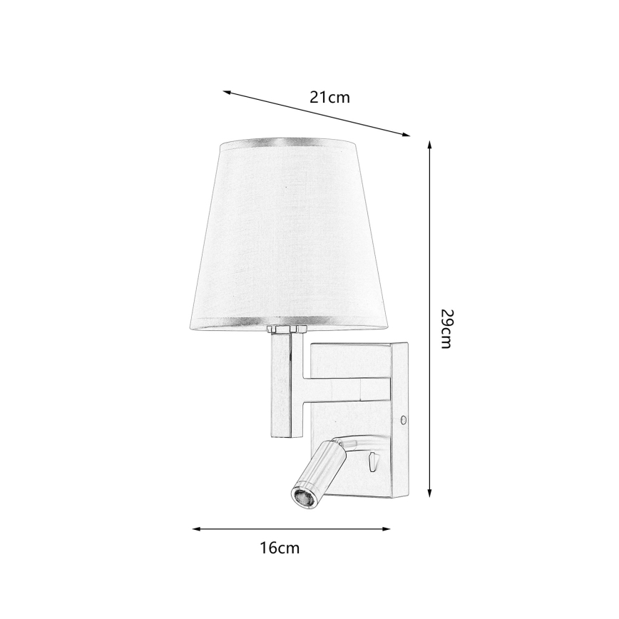 Brilagi - Φωτιστικό τοίχου LED DEYA 1xE14/40W/230V + LED/3W λινάρι/χρυσό