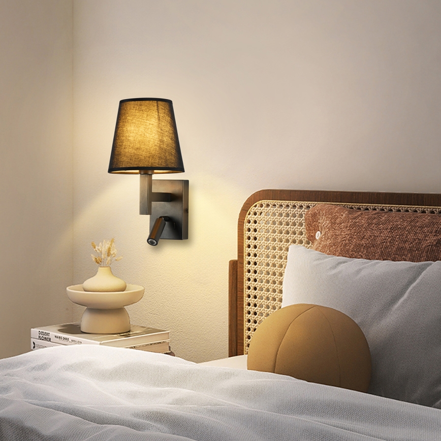 Brilagi - Φωτιστικό τοίχου LED DEYA 1xE14/40W/230V + LED/3W μαύρο