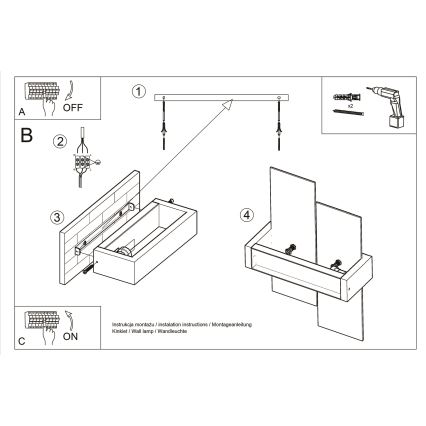 Brilagi -  Φωτιστικό τοίχου LED HERA 1xE27/7,5W/230V βέγκε