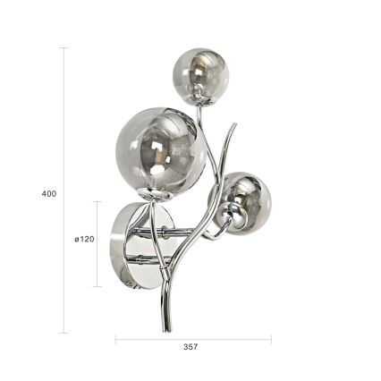 Brilagi - Φωτιστικό τοίχου LED MISTEL 3xG9/3W/230V γυαλιστερό χρώμιο/φιμέ