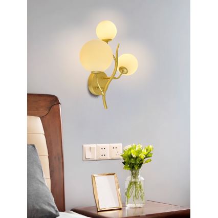 Brilagi - Φωτιστικό τοίχου LED MISTEL 3xG9/3W/230V χρυσό/λευκό