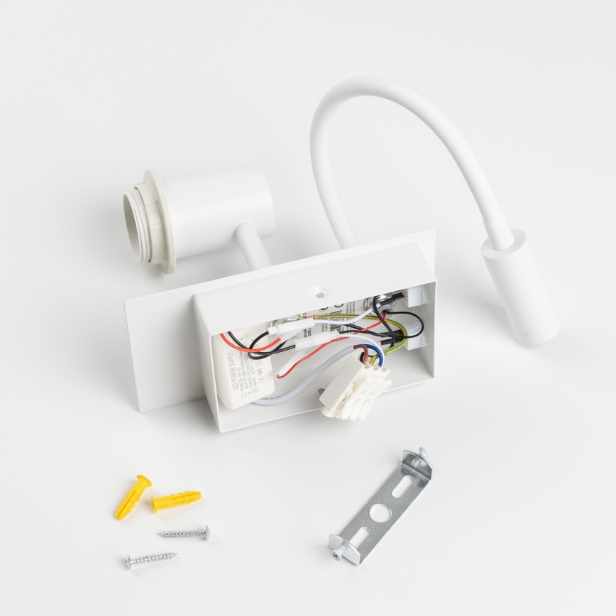 Brilagi - LED Εύκαμπτο φωτιστικό τοίχου NUBILA 1xE27/25W/230V + LED/3W λευκό/κρεμ