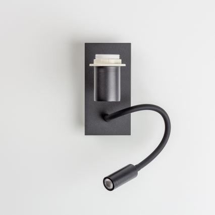 Brilagi - LED Εύκαμπτο φωτιστικό τοίχου NUBILA 1xE27/25W/230V + LED/3W μαύρο/ανοιχτό καφέ