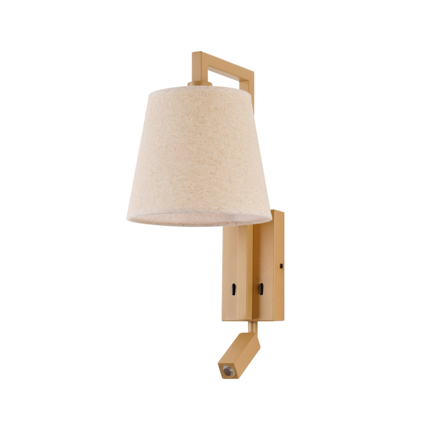 Brilagi - Φωτιστικό τοίχου LED RAYA 1xE14/40W/230V + LED/3W λινάρι/μπεζ