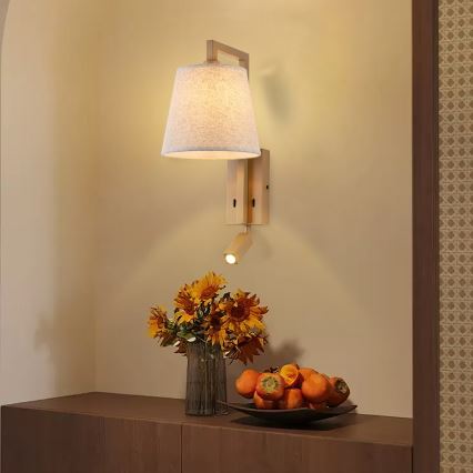Brilagi - Φωτιστικό τοίχου LED RAYA 1xE14/40W/230V + LED/3W λινάρι/μπεζ