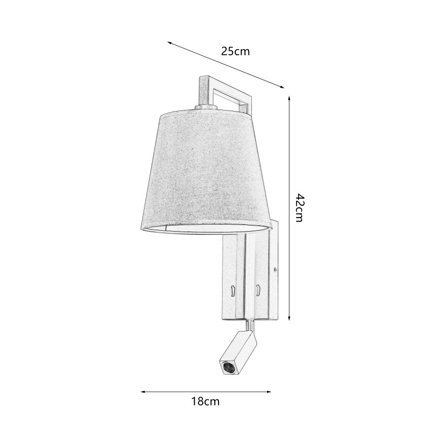 Brilagi - Φωτιστικό τοίχου LED RAYA 1xE14/40W/230V + LED/3W λινάρι/μπεζ