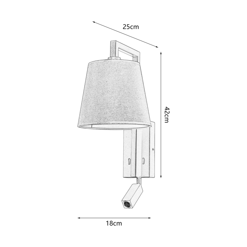 Brilagi - Φωτιστικό τοίχου LED RAYA 1xE14/40W/230V + LED/3W μαύρο
