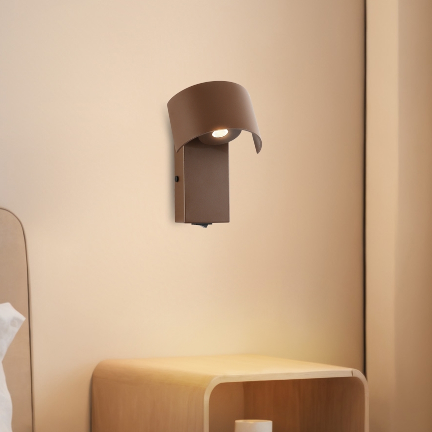 Brilagi - Φωτιστικό τοίχου LED VASTO LED/3W/230V καφέ