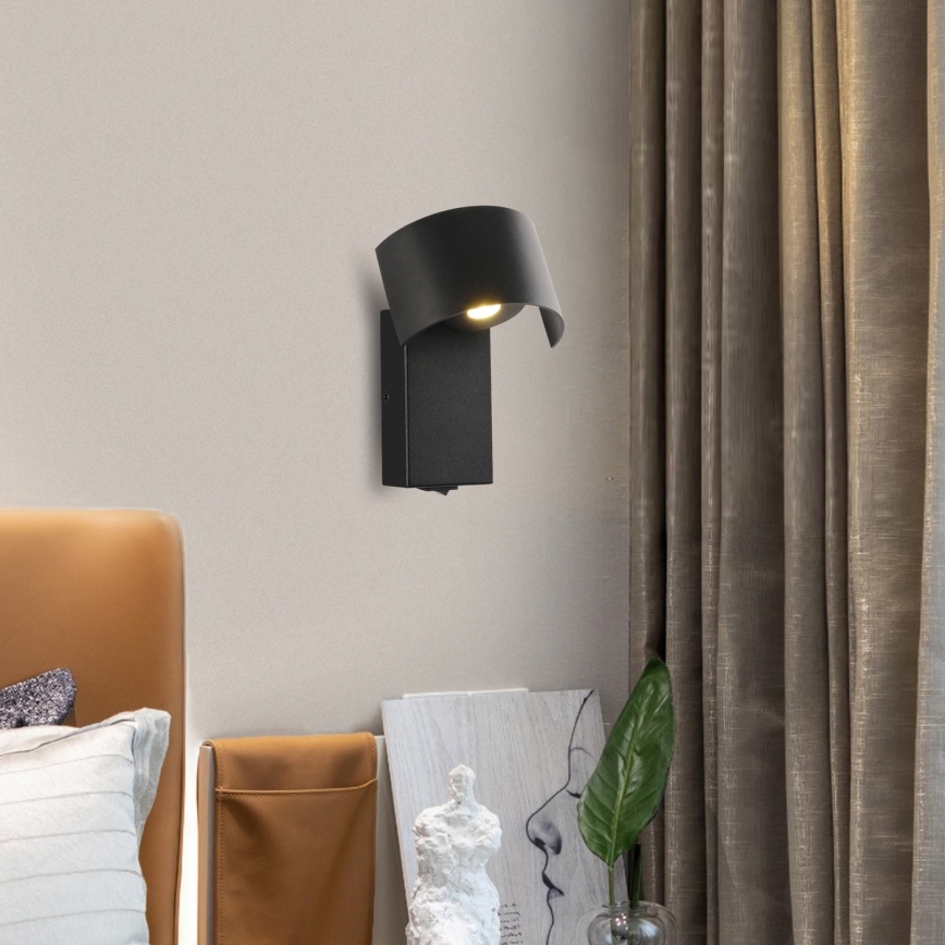 Brilagi - Φωτιστικό τοίχου LED VASTO LED/3W/230V μαύρο