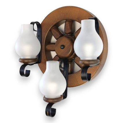 Brilagi - Φωτιστικό τοίχου ROATA APLICA 3xE14/40W/230V οξιά/καρυδιά