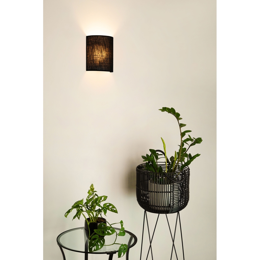Brilagi - Φωτιστικό τοίχου SEMI 1xE27/15W/230V διάμετρος 20 cm μαύρο