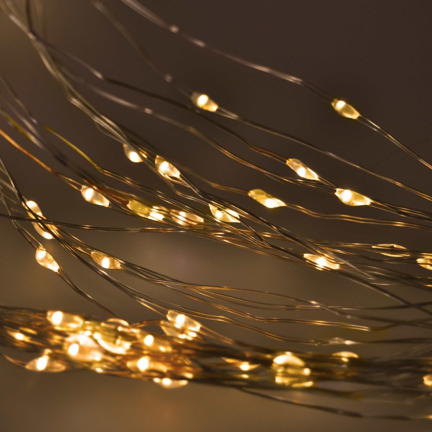 BRILAGI - Χριστουγεννιάτικη LED κουρτίνα 300 LED / 8 λειτουργίες / 3x AA / USB / 1,2 m / θερμό λευκό