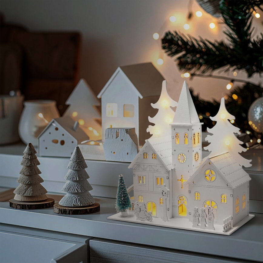 Brilagi - Χριστουγεννιάτικο LED διακοσμητικό LED/2xAA εκκλησάκι