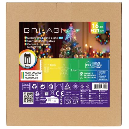 BRILAGI - LED Χριστουγεννιάτικη διακόσμηση LED/3xAA 21 cm αστέρι πολύχρωμο
