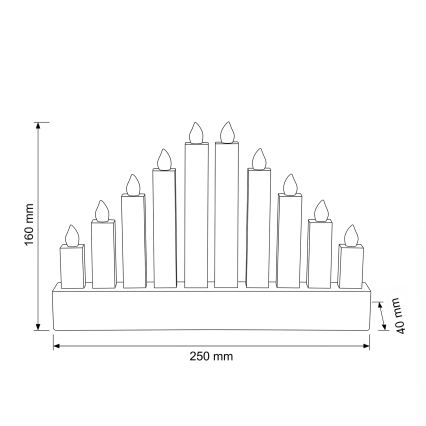 BRILAGI - Χριστουγεννιάτικο ξύλινο κηροπήγιο LED 10xLED/2xAA