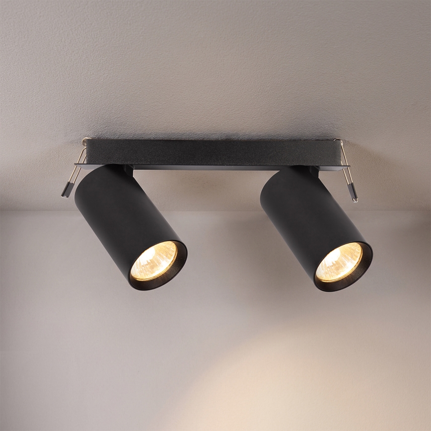Brilagi - Χωνευτό φωτιστικό SELE 2xGU10/30W/230V μαύρο