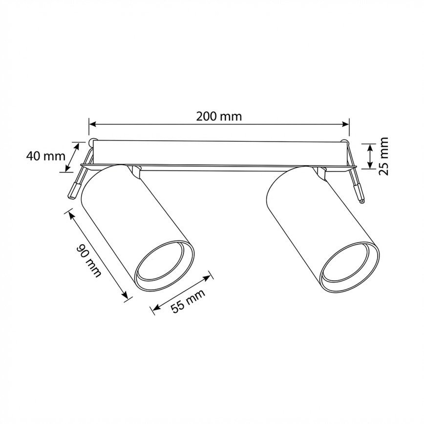Brilagi - Χωνευτό φωτιστικό SELE 2xGU10/30W/230V μαύρο