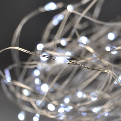 Brilagi - Χριστουγεννιάτικα λαμπάκια LED 100xLED/3xAA 10m ψυχρό λευκό