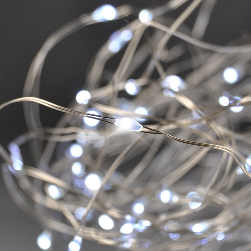 Brilagi - Χριστουγεννιάτικα λαμπάκια LED 100xLED/3xAA 10m ψυχρό λευκό