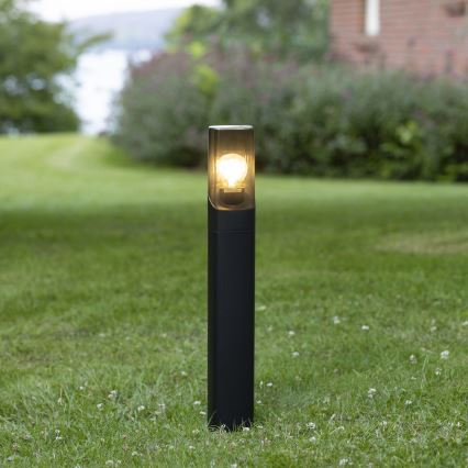 Brilliant - Λάμπα εξωτερικού χώρου MINOU 1xE27/10W/230V 60 cm IP44 μαύρο/φιμέ