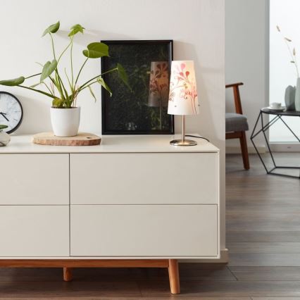 Brilliant - Eπιτραπέζιο φωτιστικό ISI 1xE14/40W/230V λευκό/ροζ/γυαλιστερό χρώμιο